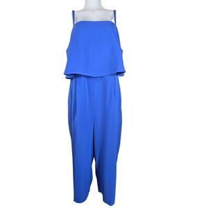 Eloquii Blue Sleeveless Pockets Jumpsuit Business Wear Wide Leg Women's 22 NWT